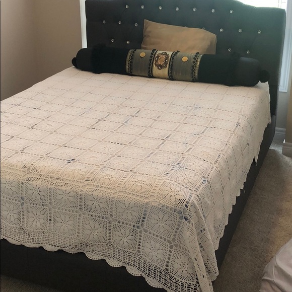 Handcrafted crocheted bedspread or tablecloth